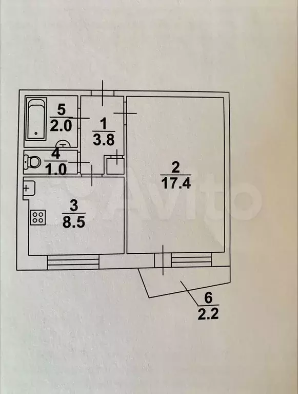 1-к. квартира, 38 м, 6/12 эт. - Фото 0