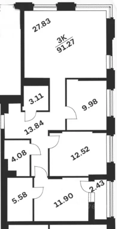 3-к кв. Тульская область, Тула ул. Каракозова, 75А (91.0 м) - Фото 2