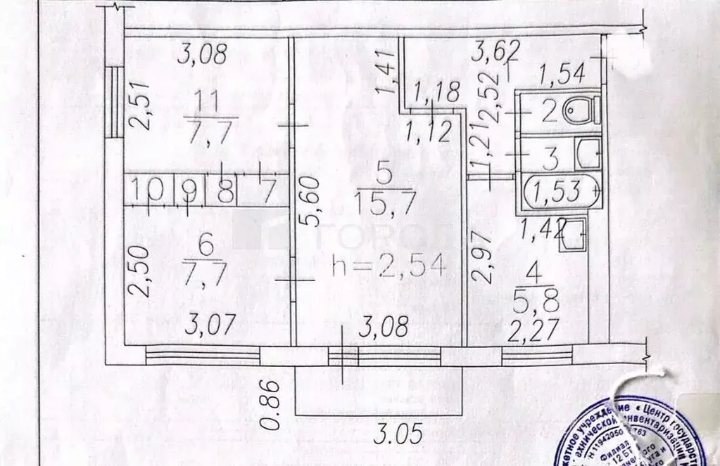 3-к кв. Кемеровская область, Новокузнецк ул. Клименко, 44 (47.1 м) - Фото 1