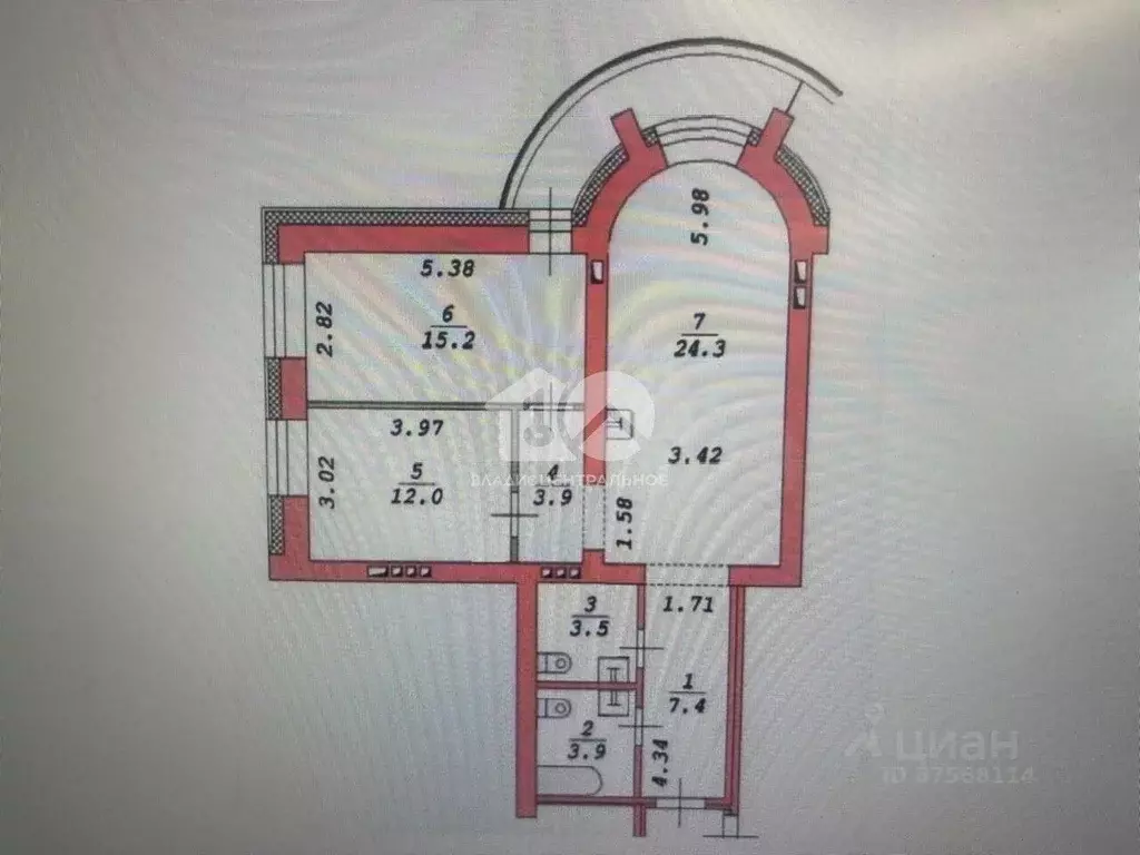2-к кв. Новосибирская область, Новосибирск Гурьевская ул., 78 (71.1 м) - Фото 2
