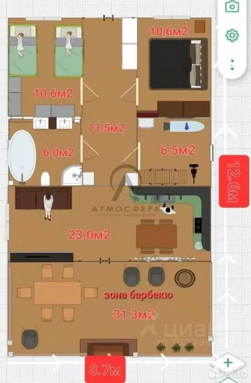 Дом в Краснодарский край, Апшеронск Молодежная ул. (111 м) - Фото 2