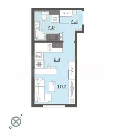 Квартира-студия, 24,7 м, 14/24 эт. - Фото 0