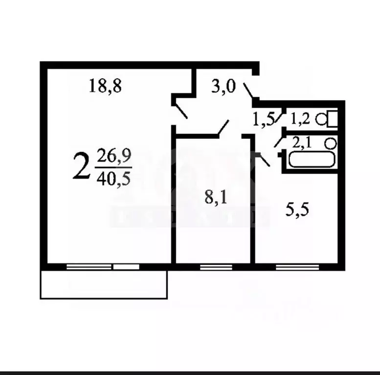 2-к кв. Москва Кронштадтский бул., 27 (41.0 м) - Фото 2