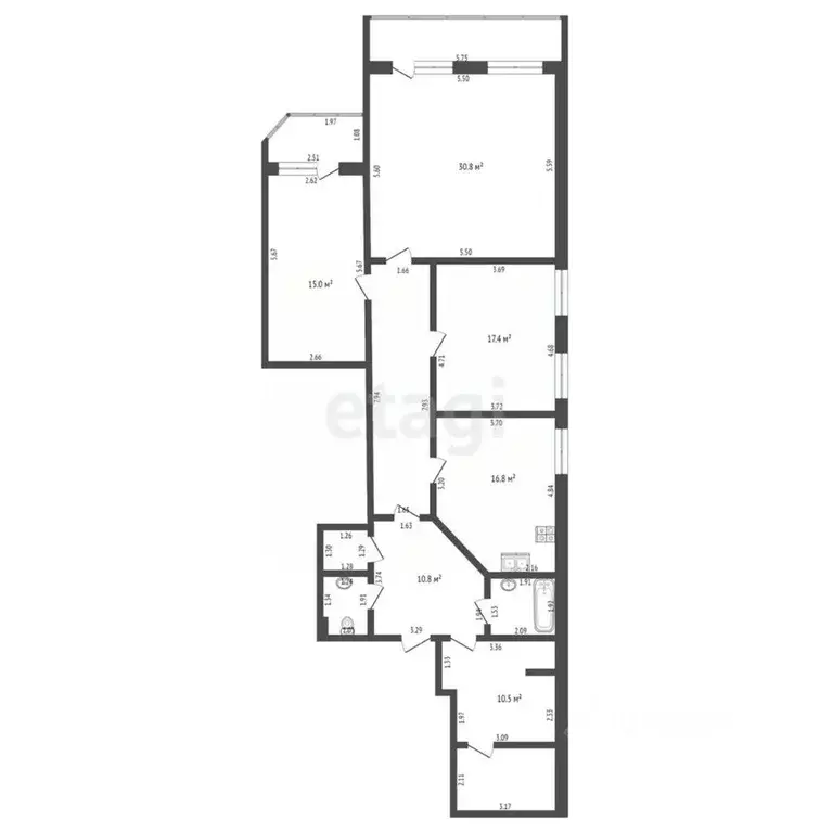 3-к кв. Тамбовская область, Тамбов ул. Рылеева, 71к1 (128.7 м) - Фото 1