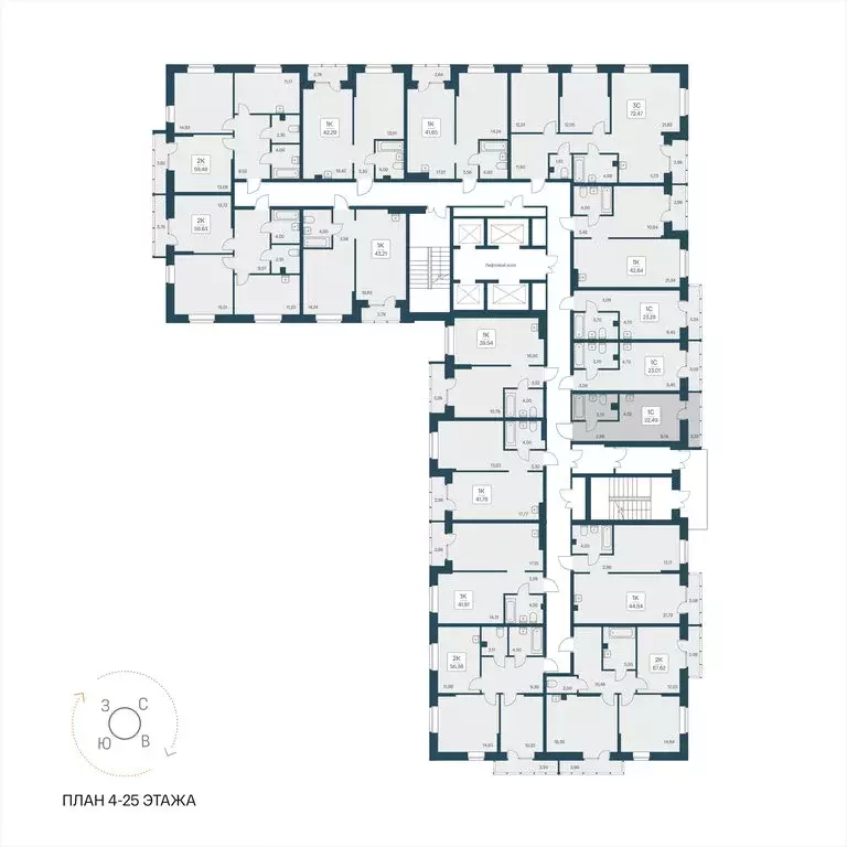 Квартира-студия: Новосибирск, улица Дуси Ковальчук, 385 (22.49 м) - Фото 1