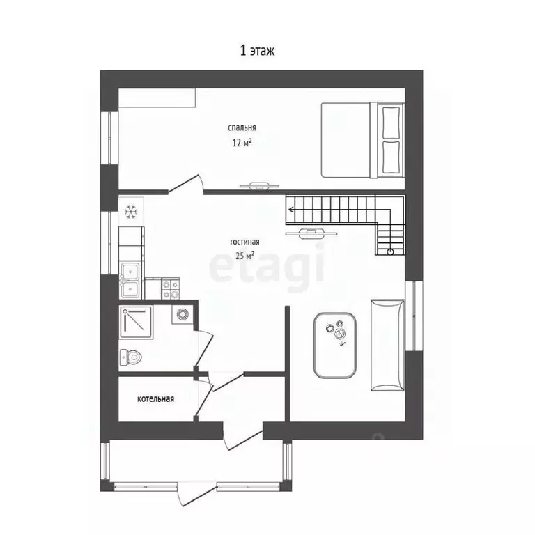 Дом в Пермский край, Краснокамский муниципальный округ, с. Черная ул. ... - Фото 2