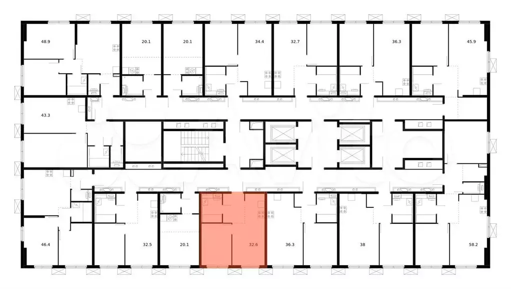 1-к. квартира, 32,6 м, 33/33 эт. - Фото 1