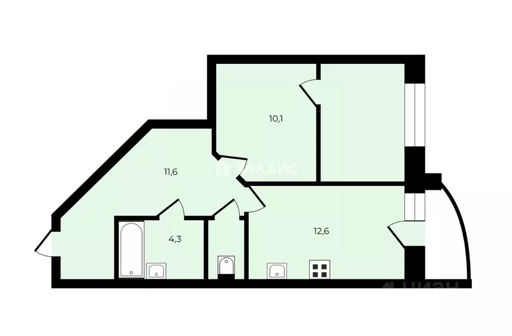 1-к кв. Санкт-Петербург просп. Ударников, 33 (47.0 м) - Фото 2