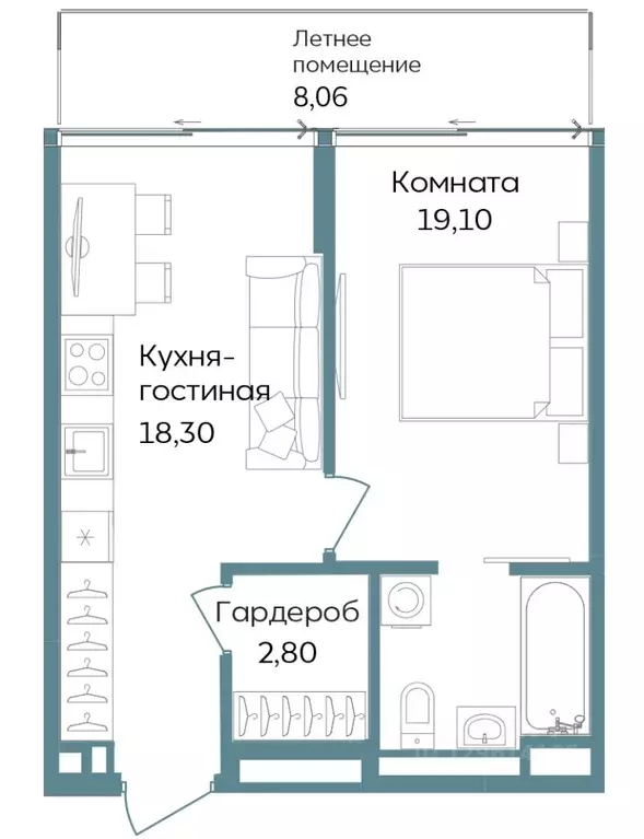 1-к кв. Крым, Саки ул. Морская (48.26 м) - Фото 0