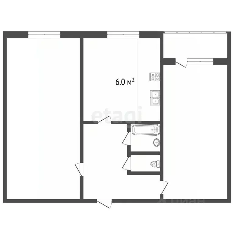 2-к кв. Севастополь просп. Победы, 58 (45.0 м) - Фото 2