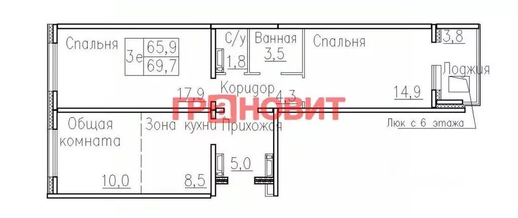 3-к кв. Новосибирская область, Новосибирский район, Мичуринский ... - Фото 1