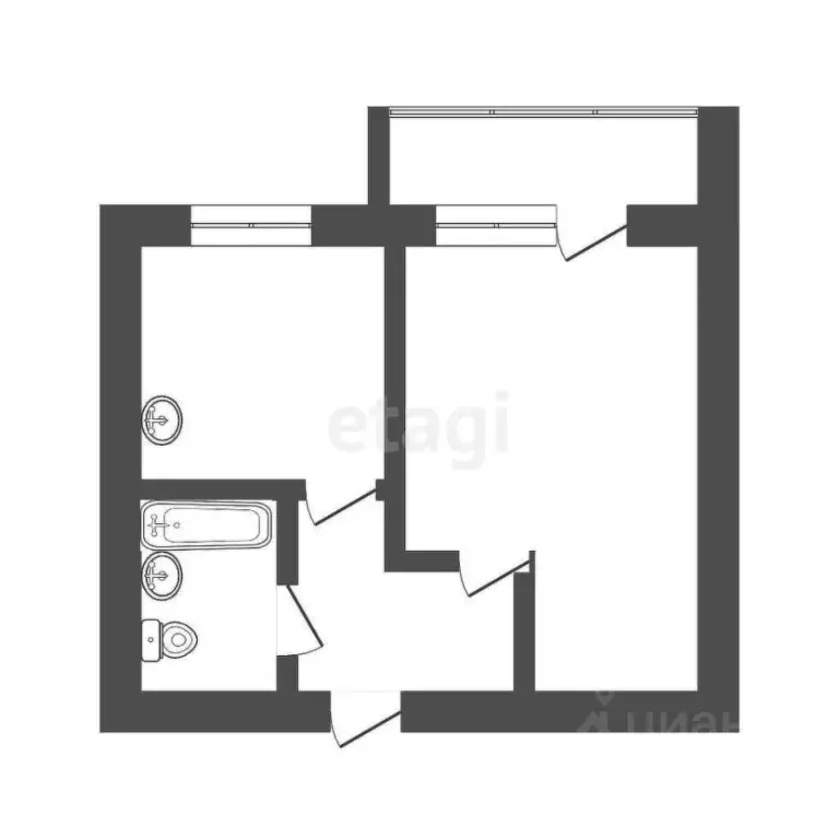 1-к кв. Томская область, Томск Черемошники мкр, ул. Трудовая, 11/1 ... - Фото 2