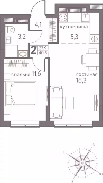 2-к кв. Пермский край, Пермь ул. Серебристая, 3А (40.5 м) - Фото 0