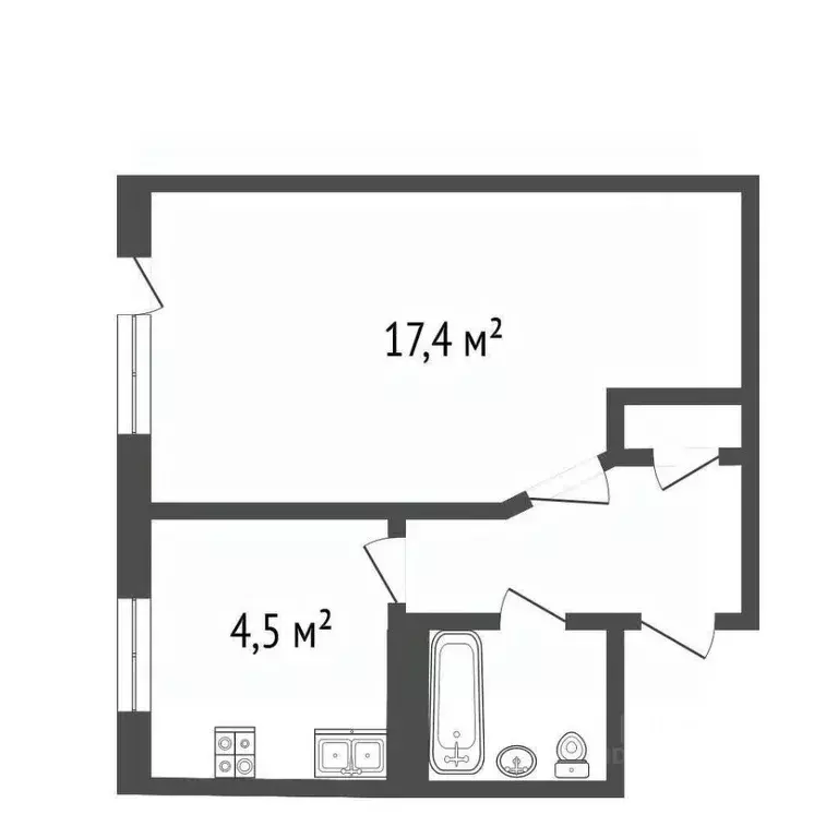 1-к кв. Псковская область, Псков Советская ул., 104 (28.3 м) - Фото 1