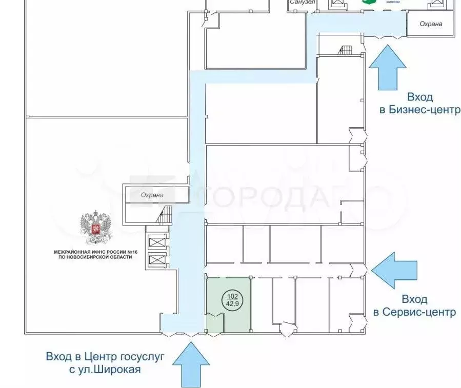 Продам офисное помещение, 42.9 м - Фото 0