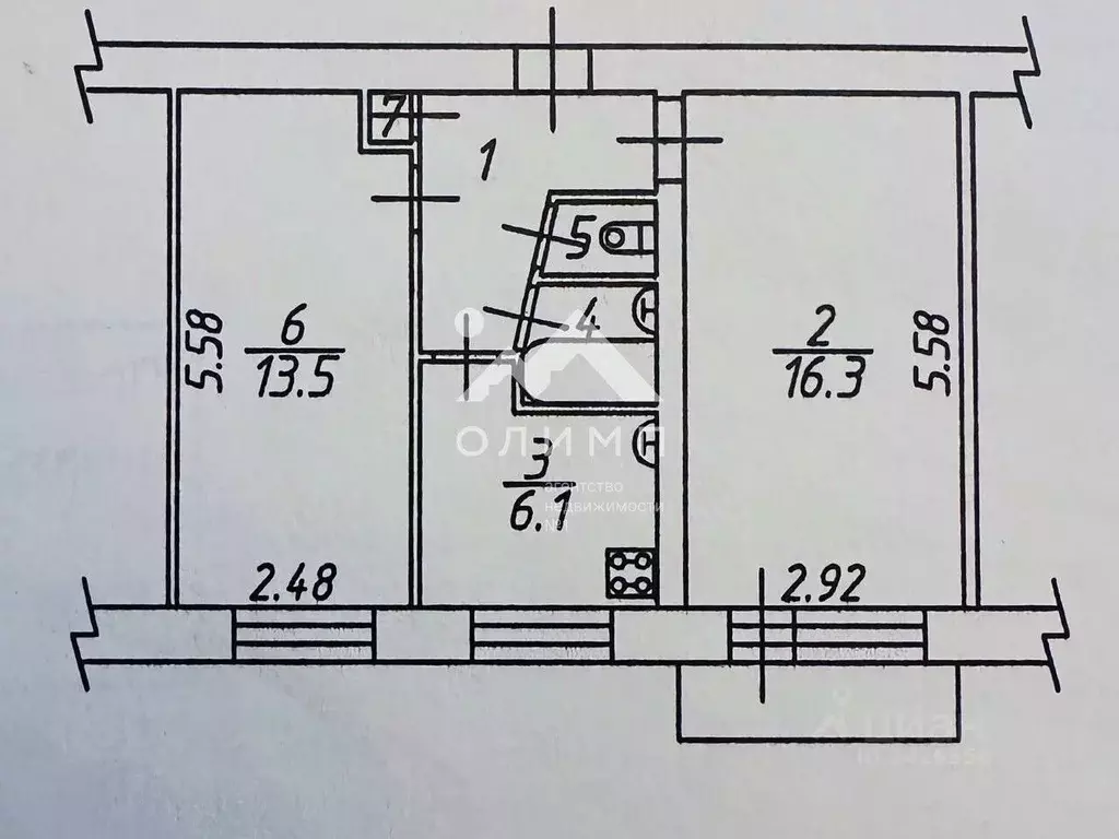 2-к кв. Вологодская область, Вологда Тепличный мкр, 1 (43.8 м) - Фото 2