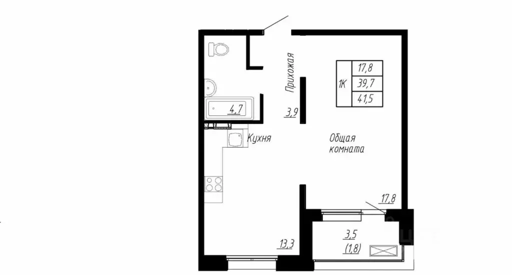 1-к кв. Ленинградская область, Тельмана Тосненский район, Сибирь жилой ... - Фото 1