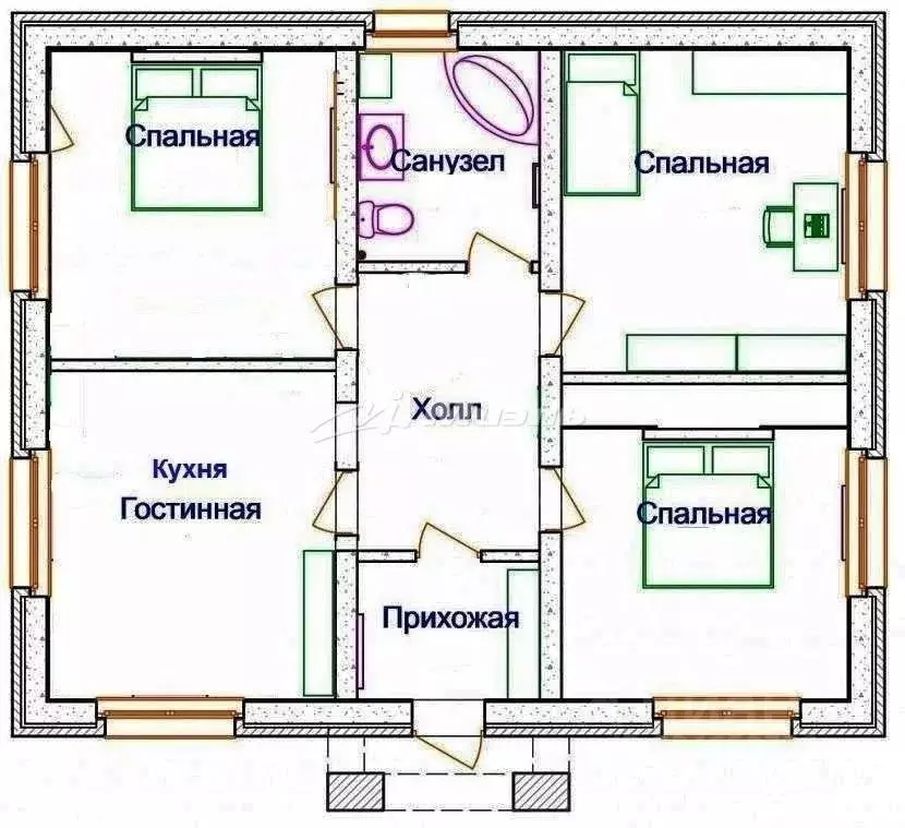 Дом в Крым, Симферопольский район, с. Трудовое пер. Вишневый (120 м) - Фото 2