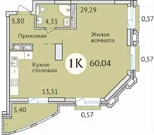 1-к кв. Новосибирская область, Новосибирск ул. Дуси Ковальчук, 248/1 ... - Фото 0