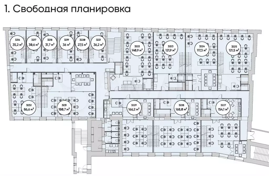 Офис WhiteBox с антресолью - 86.6 м - Фото 1