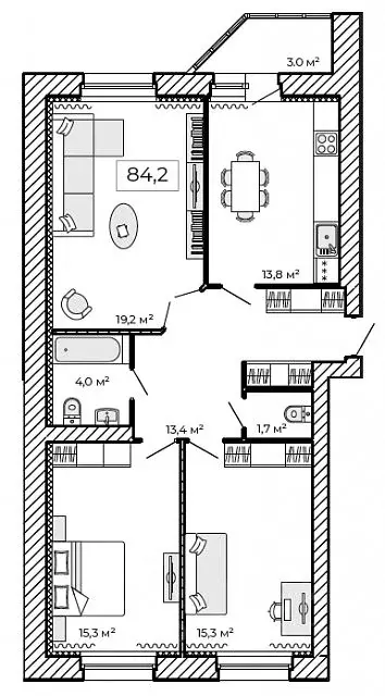 3-к кв. Тамбовская область, Тамбов ул. Имени Павла Строганова, 9Е ... - Фото 1