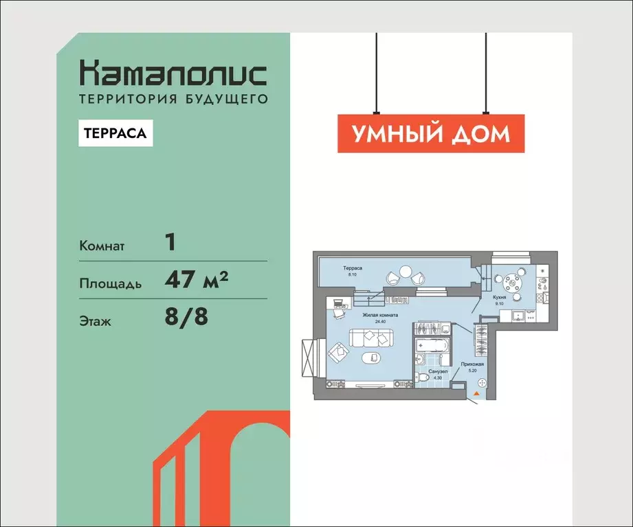 1-к кв. Пермский край, Пермь ул. Дзержинского, 31Б (47.0 м) - Фото 1