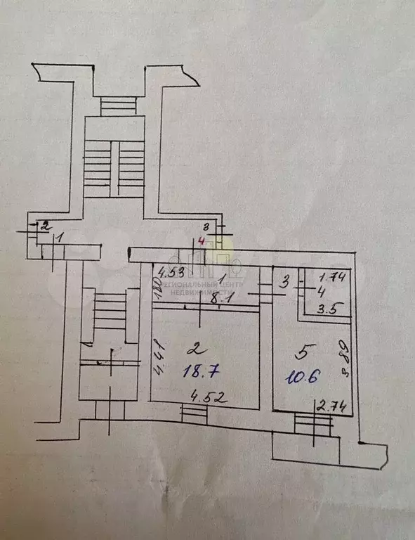 2-к. квартира, 45,4 м, 1/5 эт. - Фото 0