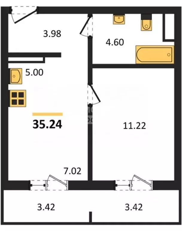 1-к кв. Челябинская область, Челябинский городской округ, пос. ... - Фото 1
