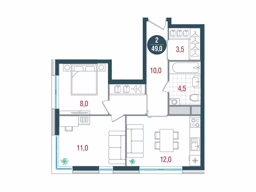 2-комнатная квартира: Москва, Кавказский бульвар, 51 (49 м) - Фото 0