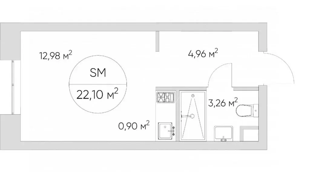Квартира-студия: Москва, Автомобильный проезд, 4 (22.1 м) - Фото 1