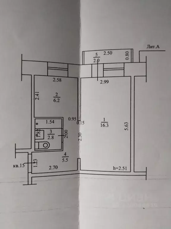 1-к кв. Саха (Якутия), Якутск ул. Лермонтова, 23 (30.8 м) - Фото 0
