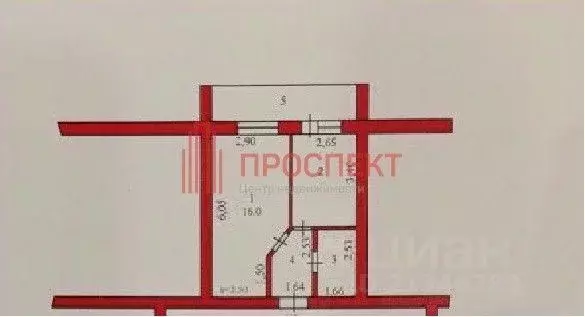 1-к кв. Пензенская область, Пенза ул. Краснова, 40 (32.9 м) - Фото 2