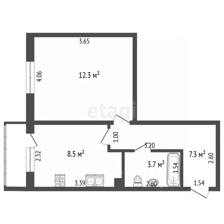 1-к кв. Хабаровский край, Николаевск-на-Амуре Советская ул., 141 (35.0 ... - Фото 2