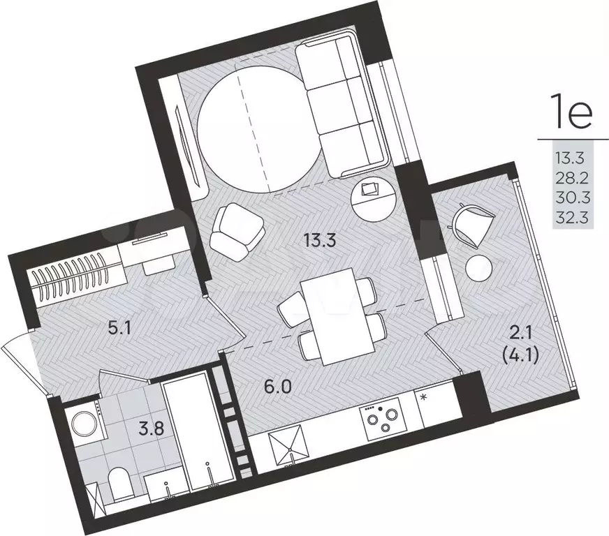 Квартира-студия, 30,3 м, 4/8 эт. - Фото 0