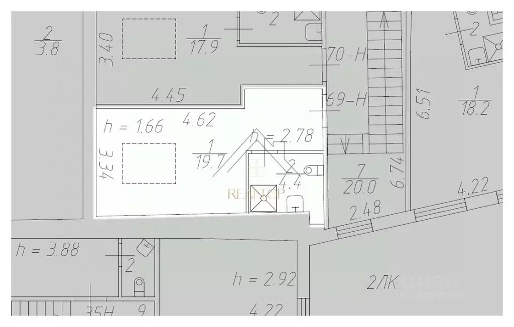 Студия Санкт-Петербург пер. Майков, 4а (24.1 м) - Фото 2
