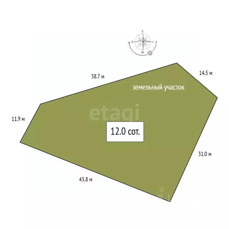 Участок в Алтай, Майминский район, с. Бирюля ул. Светлая, 60 (12.02 ... - Фото 1