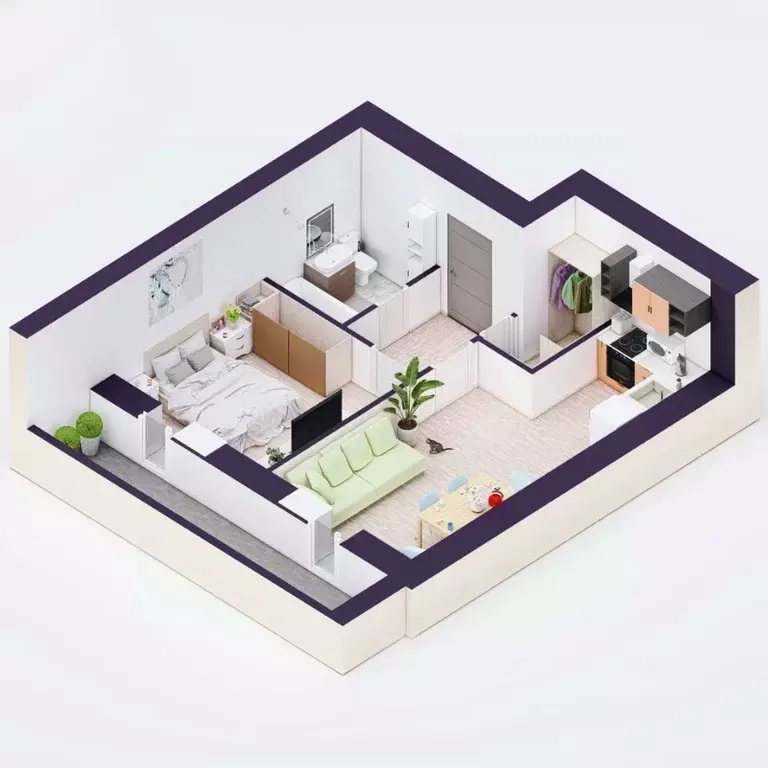 2-к кв. Башкортостан, Уфа Кавказская ул., 24 (42.6 м) - Фото 2