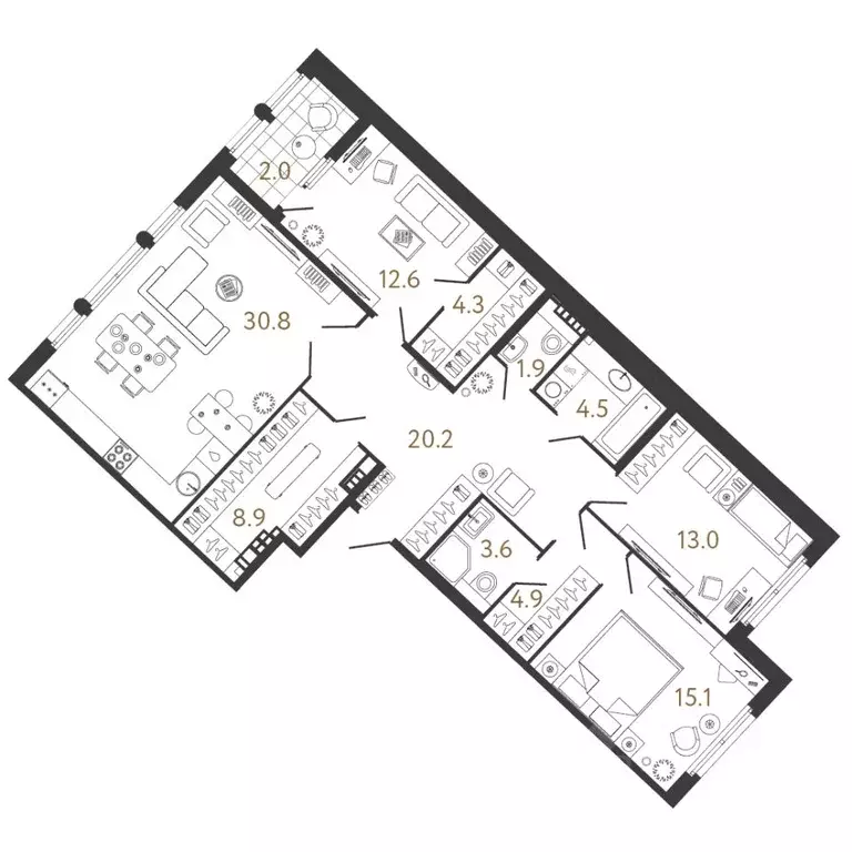 3-к кв. Санкт-Петербург Миргородская ул., 1 (119.8 м) - Фото 0