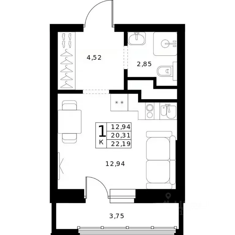 Студия Нижегородская область, Нижний Новгород Ленгородок мкр, Мед ... - Фото 1