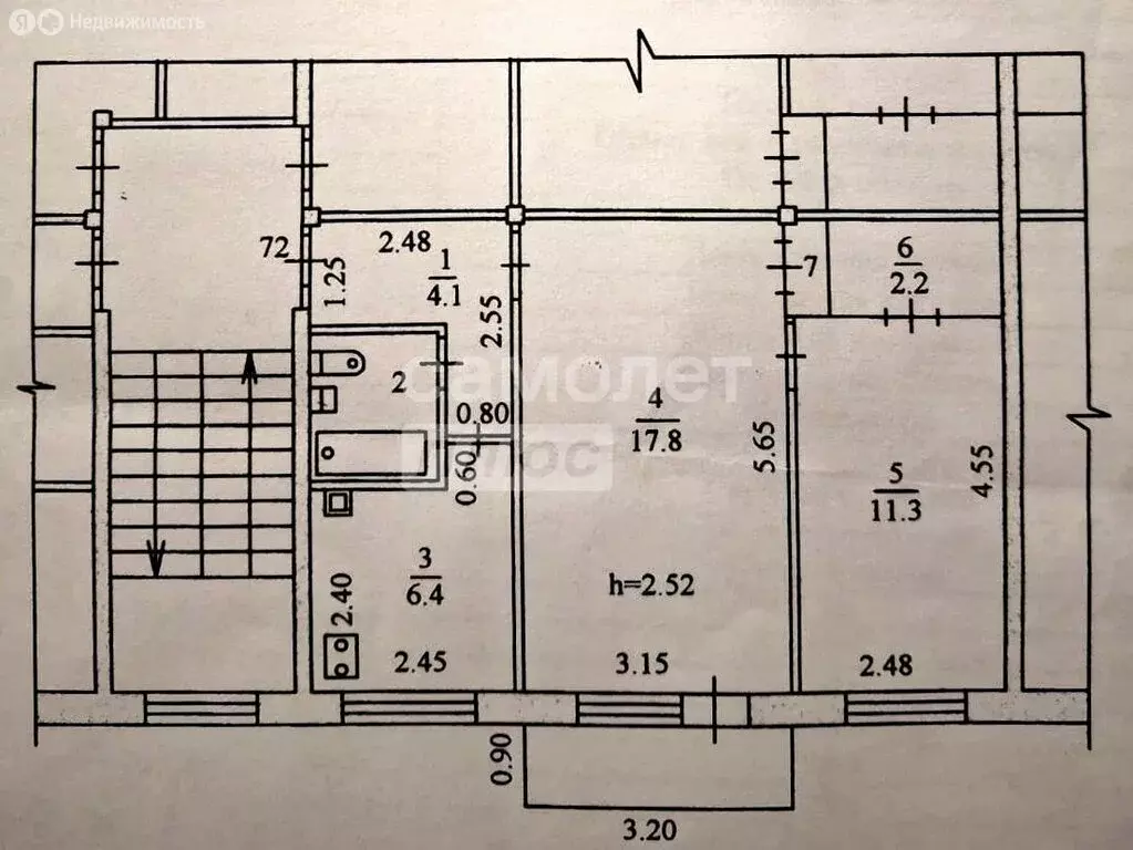 2-комнатная квартира: Благовещенск, посёлок Аэропорт, 2 (45.3 м) - Фото 1