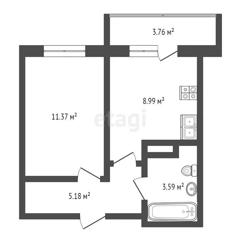 1-комнатная квартира: Патрушева, улица Александра Пушкина, 16 (29.3 м) - Фото 0