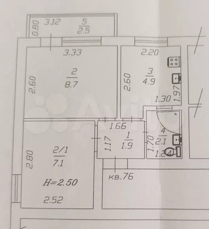 2-к. квартира, 27 м, 2/5 эт. - Фото 0