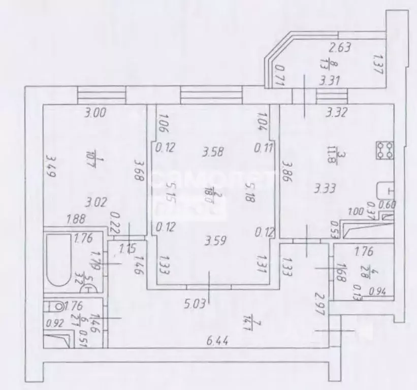2-к кв. Татарстан, Казань ул. Нурихана Фаттаха, 15 (62.7 м) - Фото 2