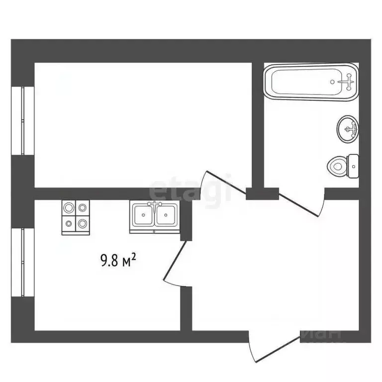 1-к кв. Удмуртия, Ижевск Авангардная ул., 24 (42.5 м) - Фото 2