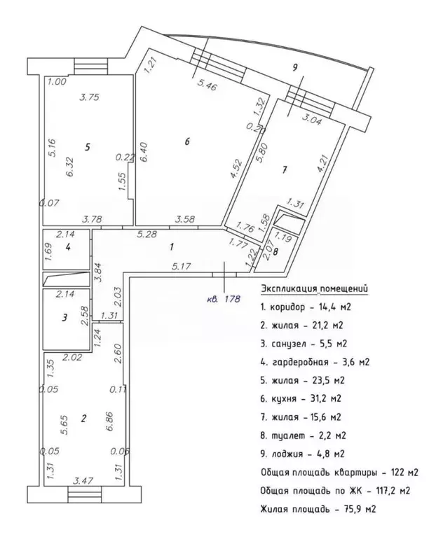 3-к кв. Татарстан, Казань Чистопольская ул., 86/10 (117.2 м) - Фото 2