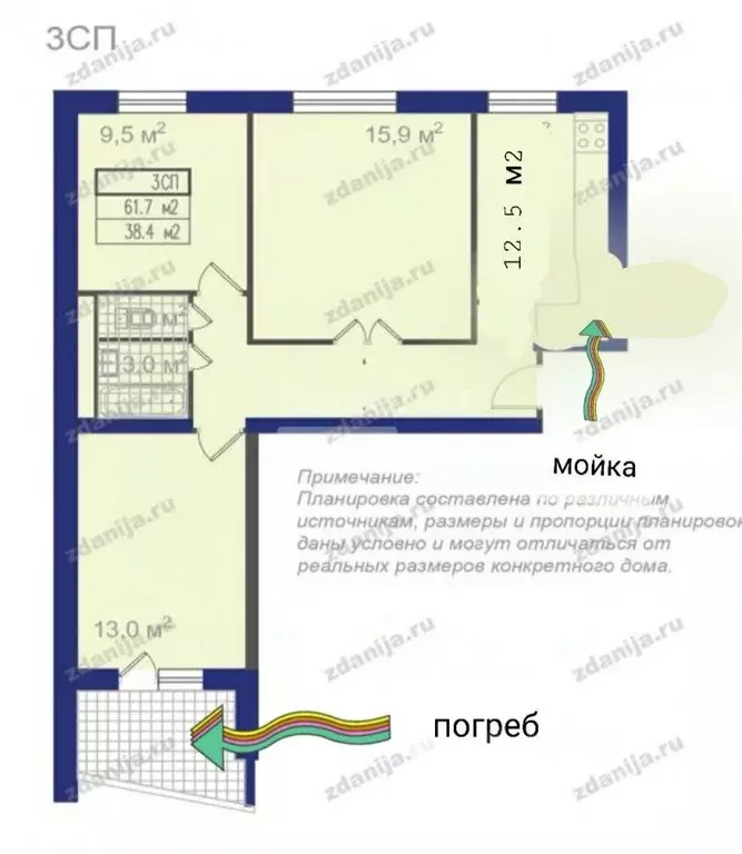 3-к кв. Москва Новороссийская ул., 16 (60.0 м) - Фото 2