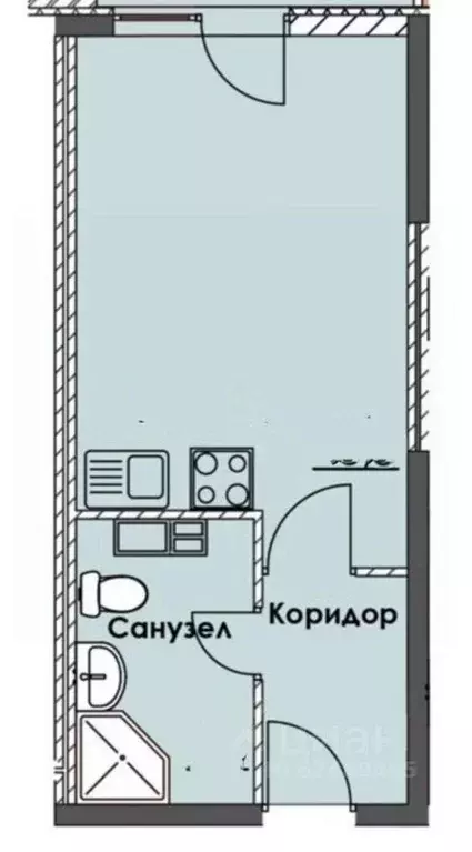 Студия Краснодарский край, Анапа проезд Межсанаторный, 19 (27.0 м) - Фото 2