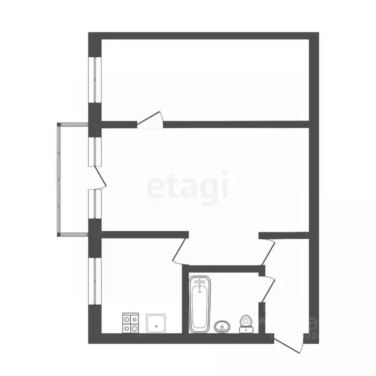 2-к кв. Томская область, Томск тракт Иркутский, 136 (45.2 м) - Фото 1