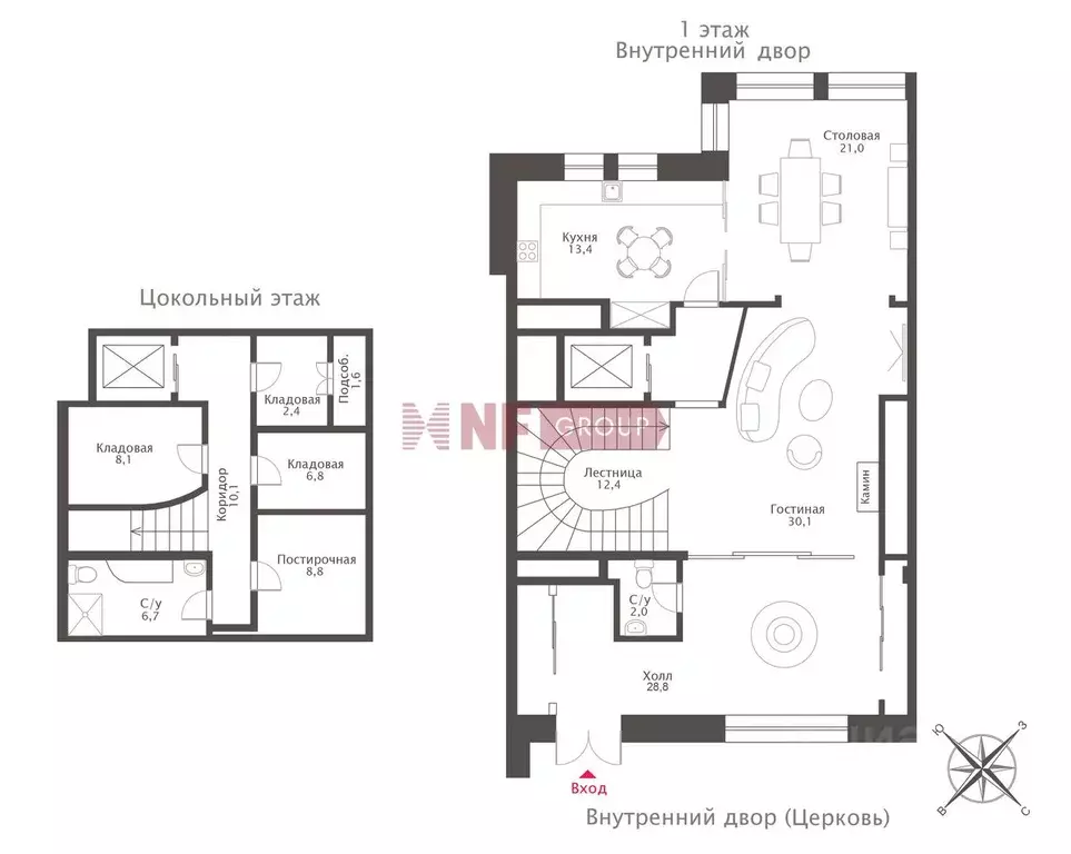 6-к кв. Москва 2-й Вражский пер., 1к2 (548.0 м) - Фото 2
