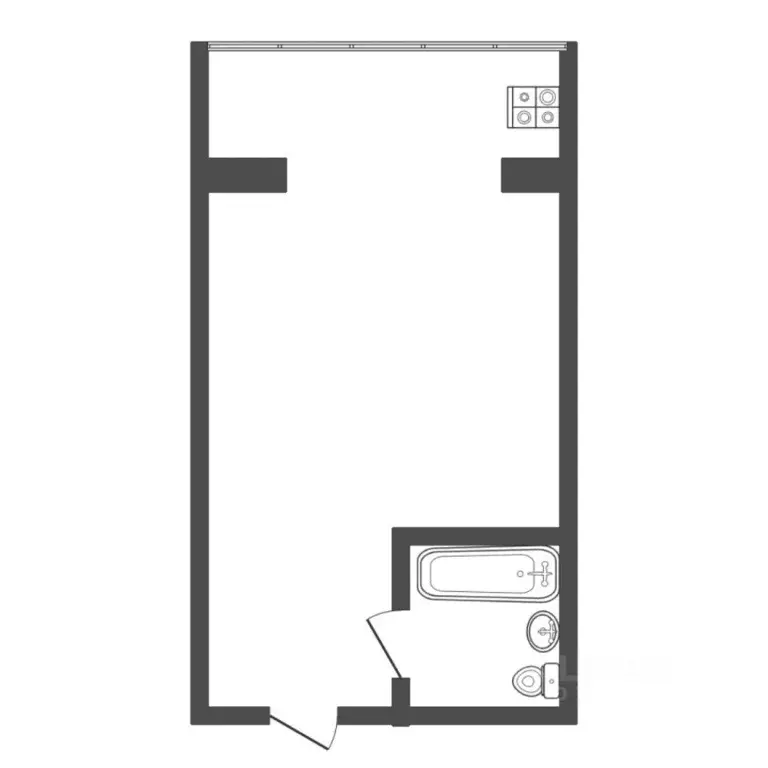 Студия Тюменская область, Тюмень Олимпийская ул., 24 (22.0 м) - Фото 2